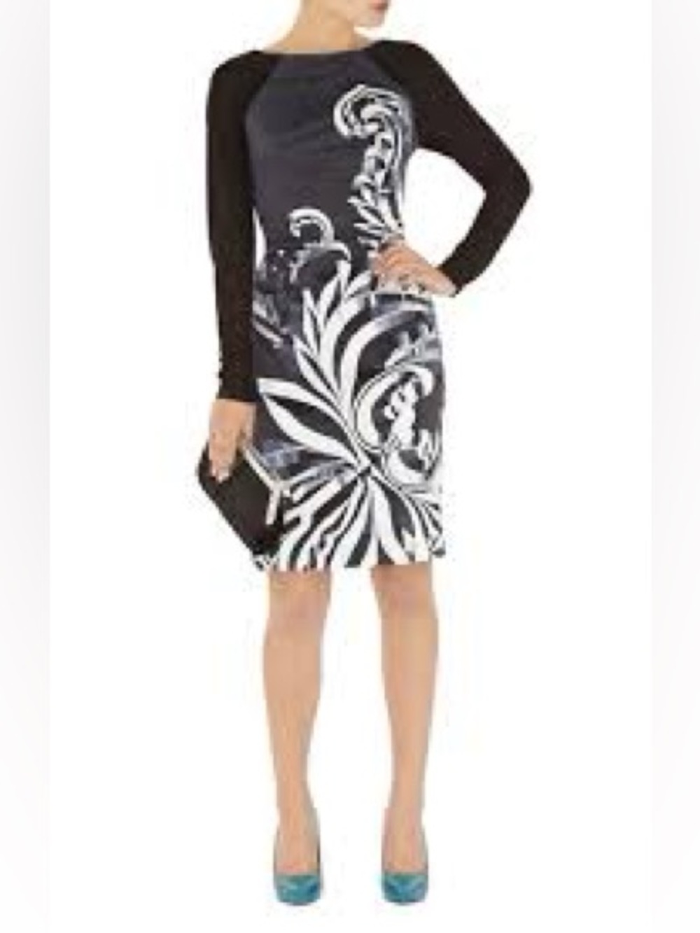 Karen Mullen Floral Print Long-Sleeve Dress